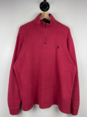 Vintage Polo Ralph Lauren Red Quarter Zip Sweater