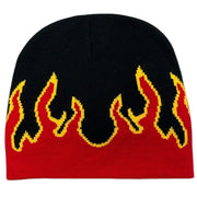 Vintage Y2K Flames Black & Red Beanie