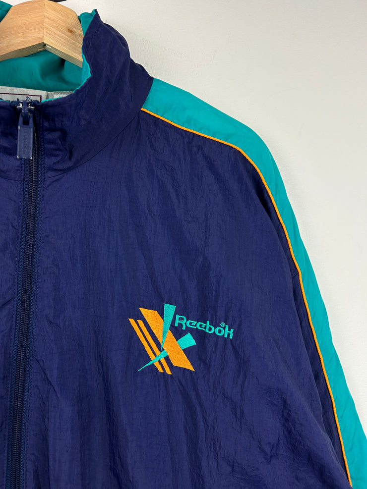 Vintage 90s Reebok Navy & Teal Windbreaker