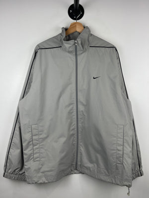 Vintage Nike Swoosh Spellout Grey Windbreaker