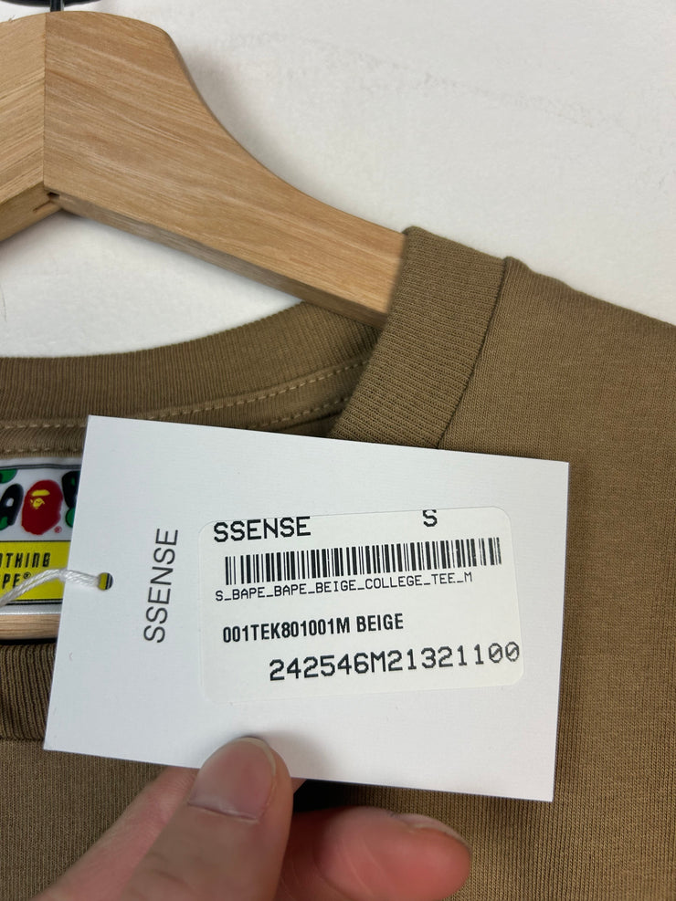 Bape College Logo Beige Tee