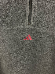 Vintage Adidas Dark Grey Quarter Zip Fleece Sweater