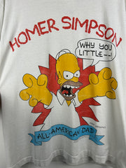 Vintage 90s The Simpsons Homer Simpson All American Dad White Tee