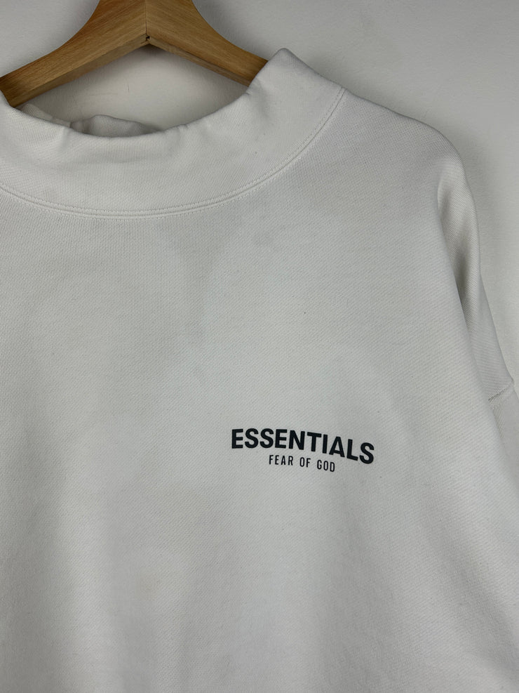 Fear Of God Essentials White Mockneck Crewneck