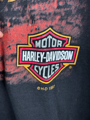 Vintage 90s Harley Davidson Fat Boy Road Glide Black Tee