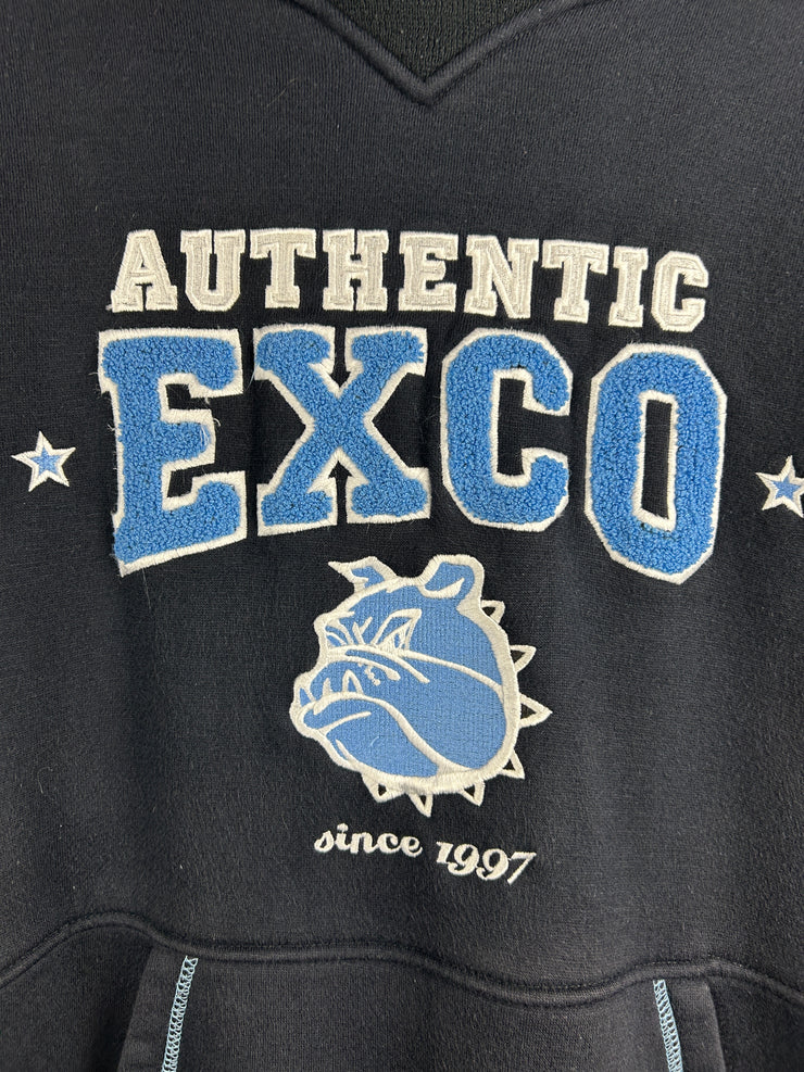 Vintage Y2K Exco Bulldog Black & Baby Blue Hoodie