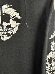 Vintage Y2K Skulls Faded Black Hoodie