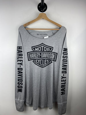 Vintage Harley Davidson Grey Thermal Long Sleeve