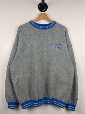 Vintage 90s NFL Logo 7 Detroit Lions Grey & Blue Crewneck