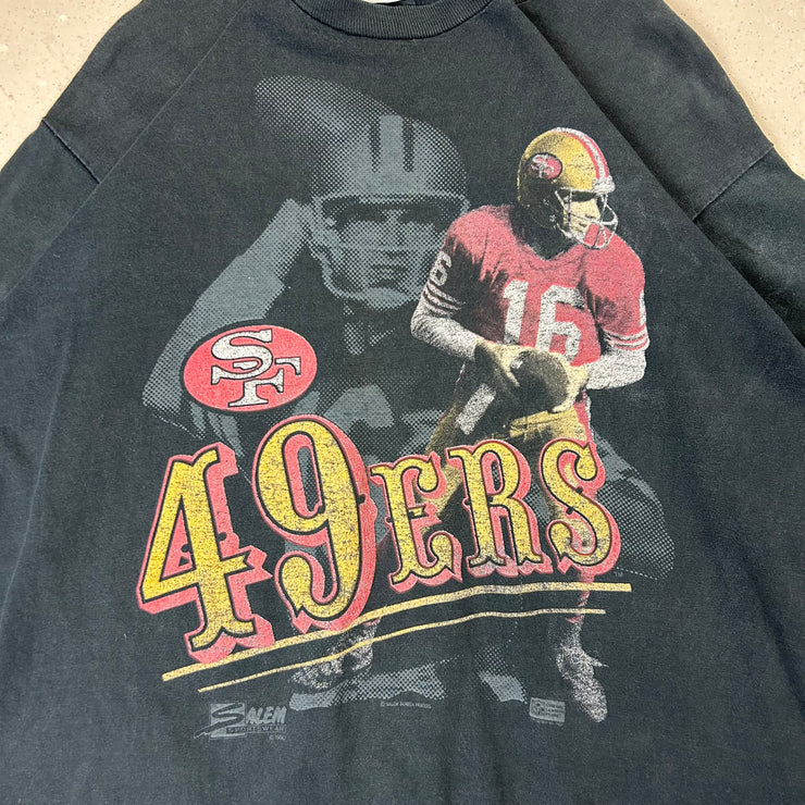 Vintage 1990 Salem San Francisco Joe Montana Black Tee