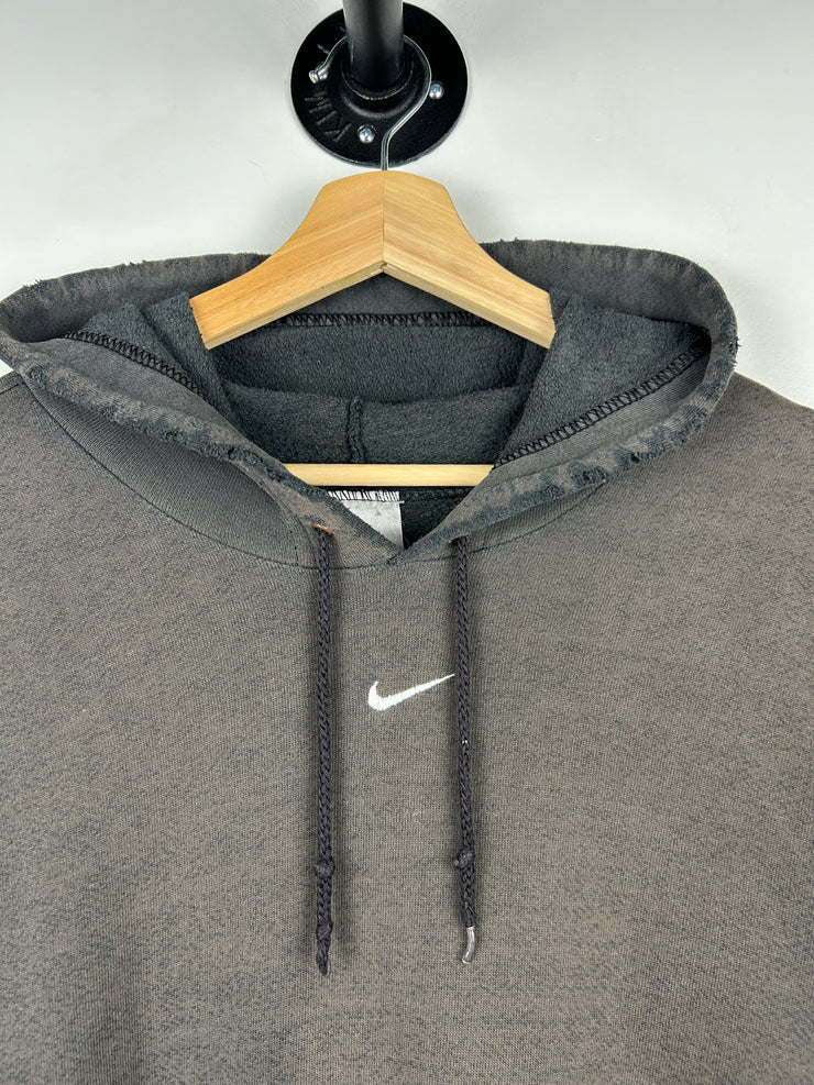 Vintage Nike Middle Swoosh Thrashed Black Hoodie