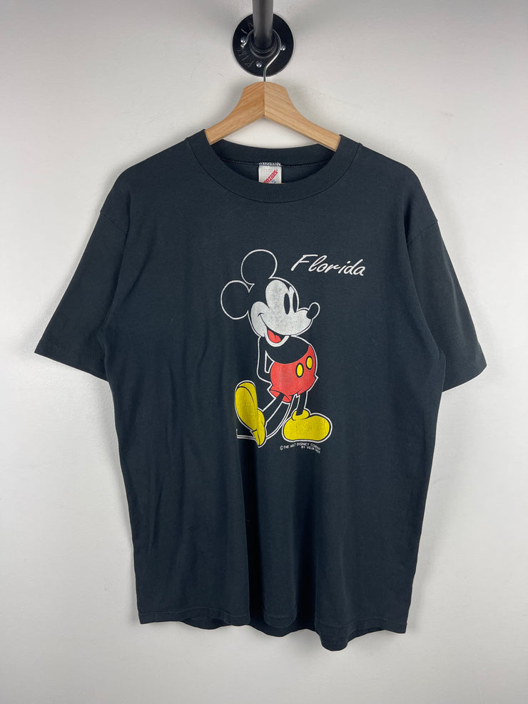 Vintage 80s Disney Mickey Mouse Florida Black Tee