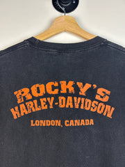 Vintage Harley Davidson Rocky's London Black Tee