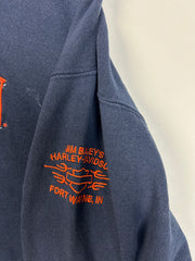 Vintage Harley Davidson Embroidered Navy Hoodie