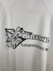 Vintage 80s Volleyball Plainview Invitational 1988 White Crewneck