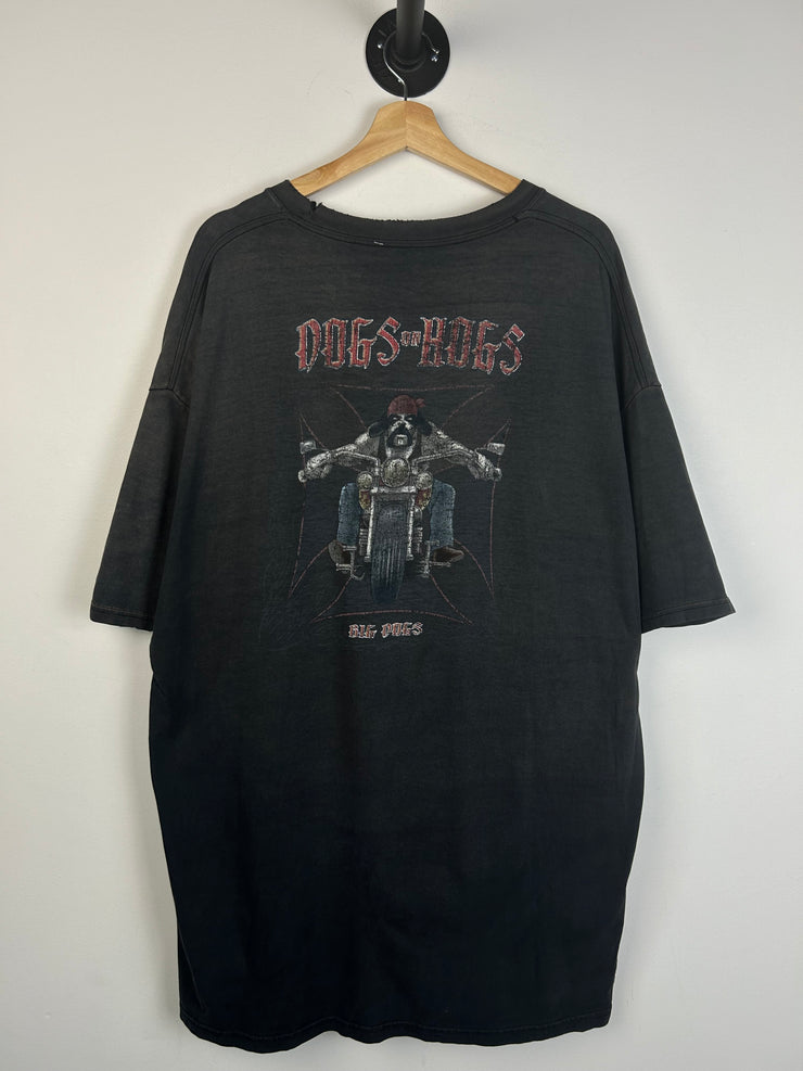 Vintage Y2K Big Dogs Dogs On Hogs Black Tee