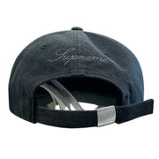 Supreme X Stone Island FW23 Black Denim 6 Panel Strapback Hat