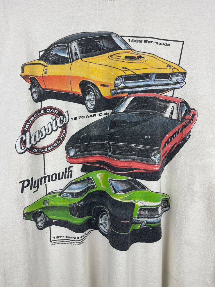 Vintage Plymouth Muscle Cars White Tee