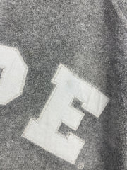 Bape Spellout Grey Velour Zip Up Sweater