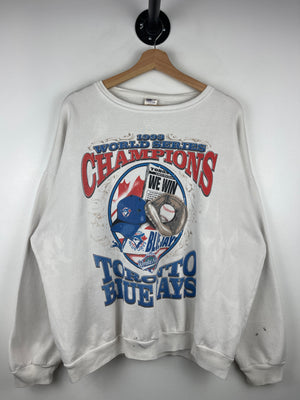Vintage 90s MLB Starter Toronto Blue Jays World Series Champions White Crewneck