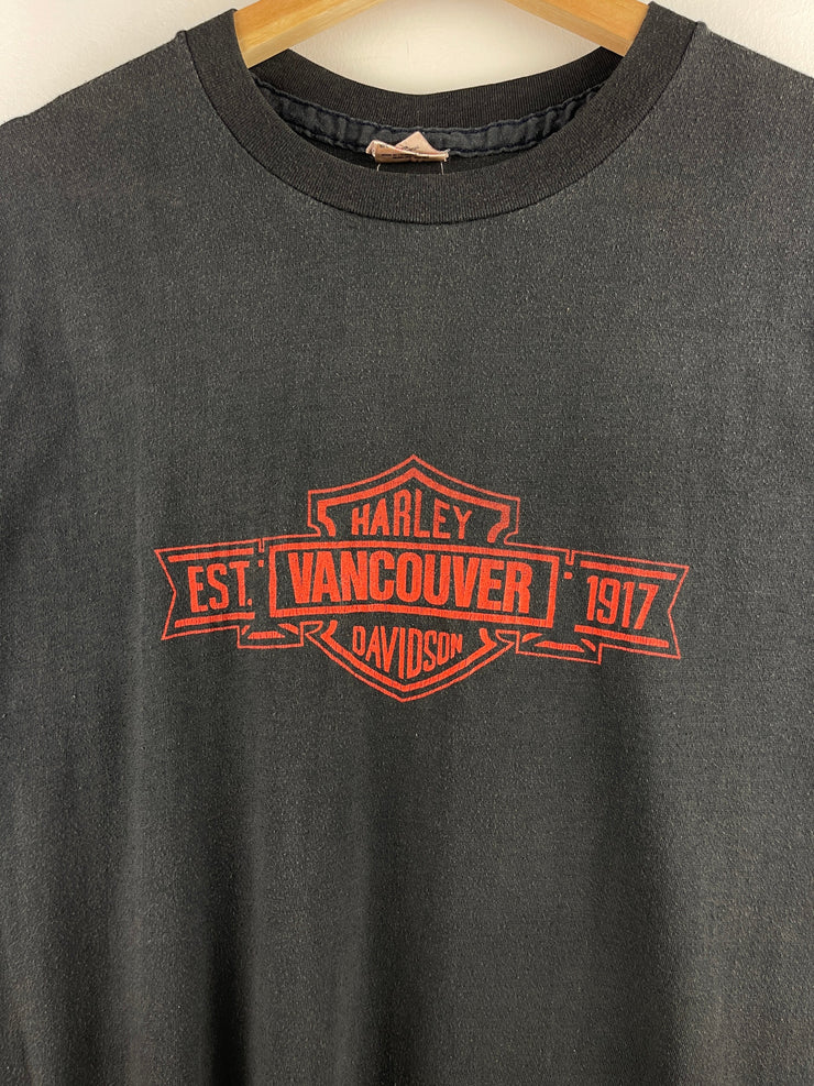 Vintage 80s Harley Davidson Vancouver Black Tee