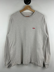 Supreme Small Box Logo Heather Grey Long Sleeve