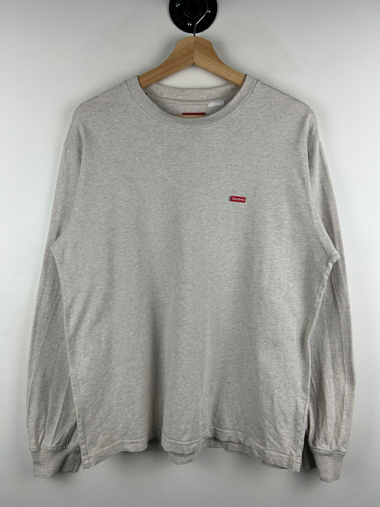 Supreme Small Box Logo Heather Grey Long Sleeve