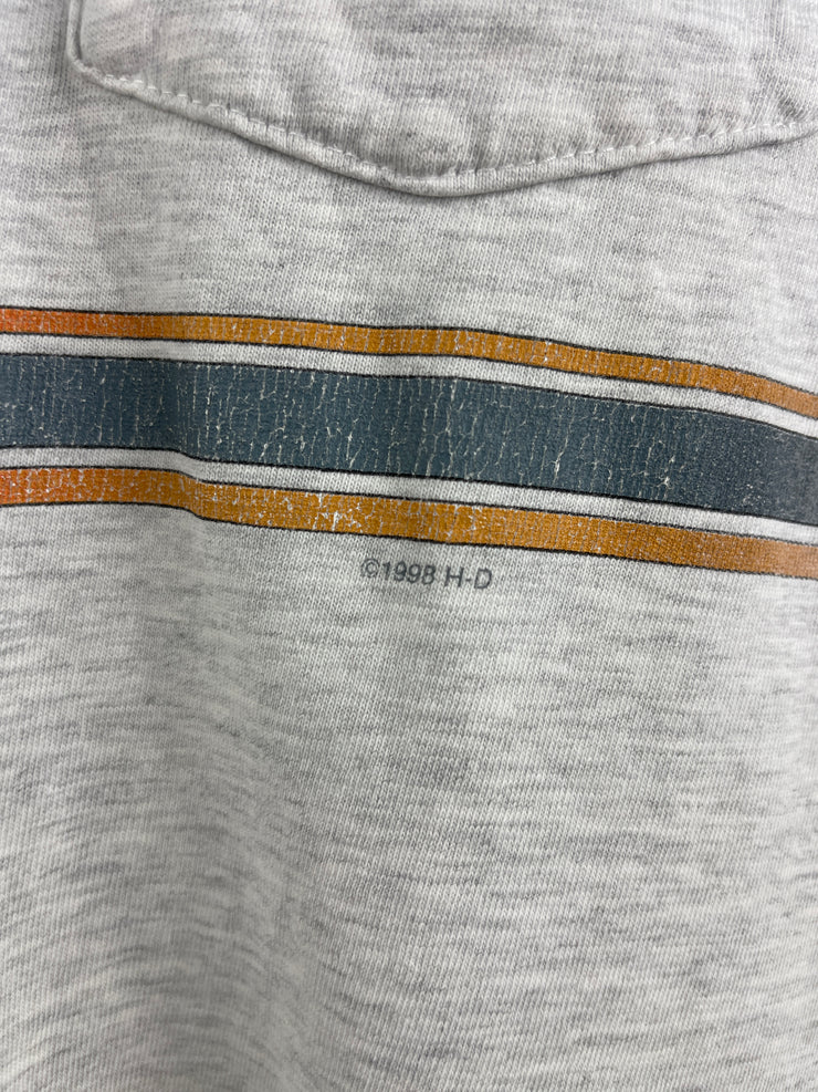 Vintage 90s Harley Davidson Eagle Ohio Grey Pocket Tee