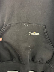 Vintage 90s Carhartt Spellout Embroidered Black Hoodie