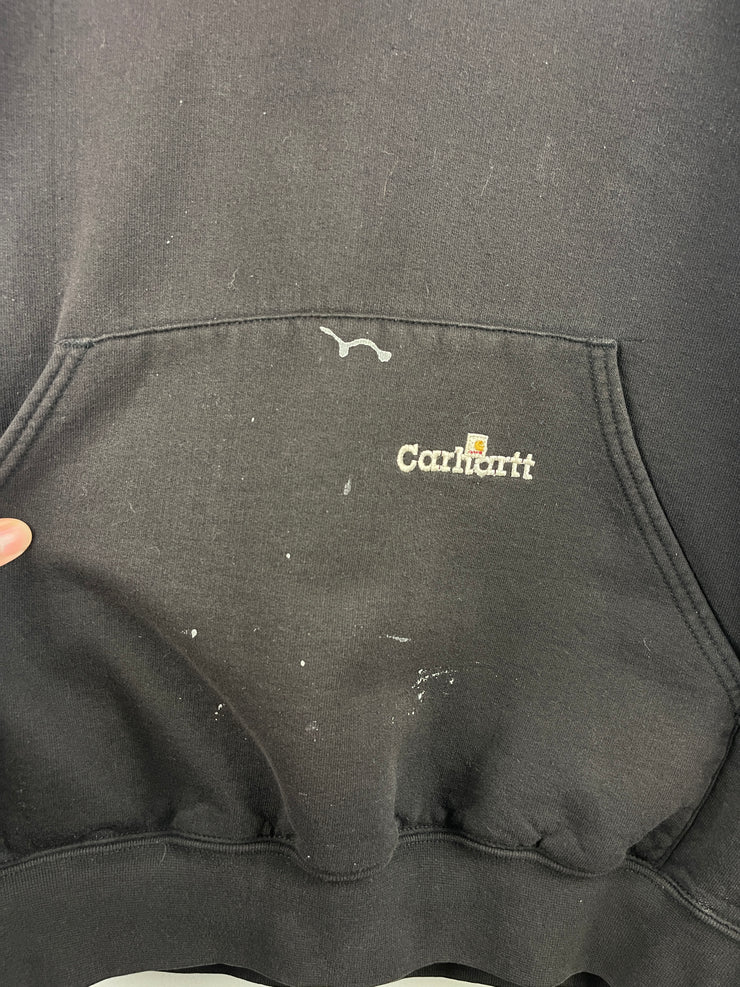 Vintage 90s Carhartt Spellout Embroidered Black Hoodie