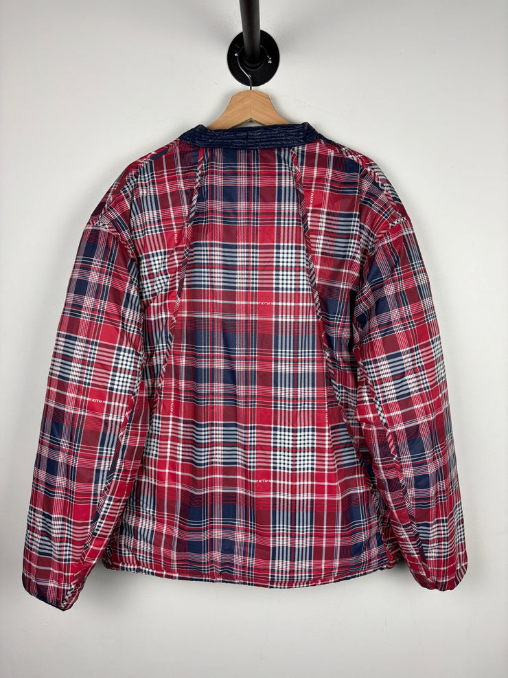 Kith Adidas Terrex Puffer Red Plaid & Navy Reversible Jacket