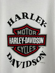 Vintage 90s Harley Davidson White & Red Tee