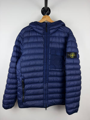 Stone Island Garment Dyed Micro Yarn Down Navy Puffer Jacket