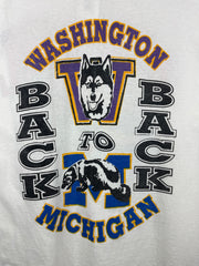 Vintage 90s Rose Bowl Michigan VS Washington Football White Tee