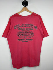 Vintage Harley Davidson Barb Wire Fenwick Faded Red Tee