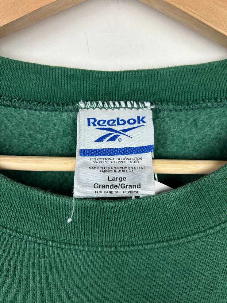 Vintage 90s Reebok Embroidered Green Crewneck