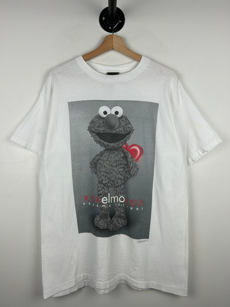 Vintage 90s Sesame Street Elmo XOXO White Tee