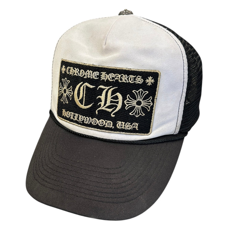 Chrome Hearts Hollywood Black & White Trucker Hat