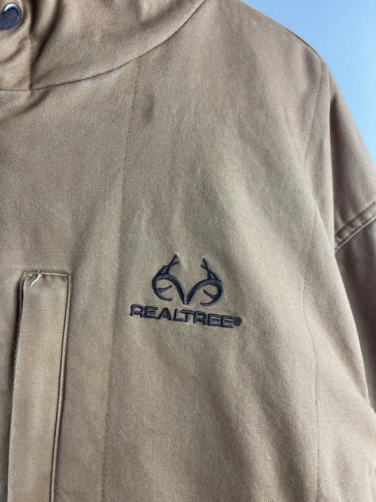 Vintage Real Tree Camo & Beige Reversible Hooded Work Jacket