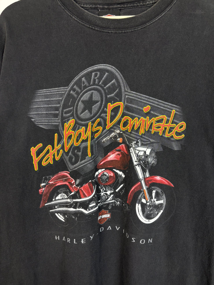 Vintage Y2K Harley Davidson Fat Boys Black Tee