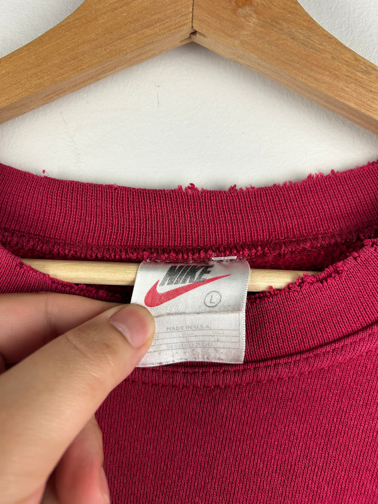 Vintage 90s Nike Mini Swoosh Red Crewneck
