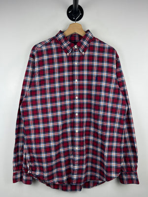 Vintage 90s Polo Ralph Lauren Plaid Red Button Up Long Sleeve Shirt
