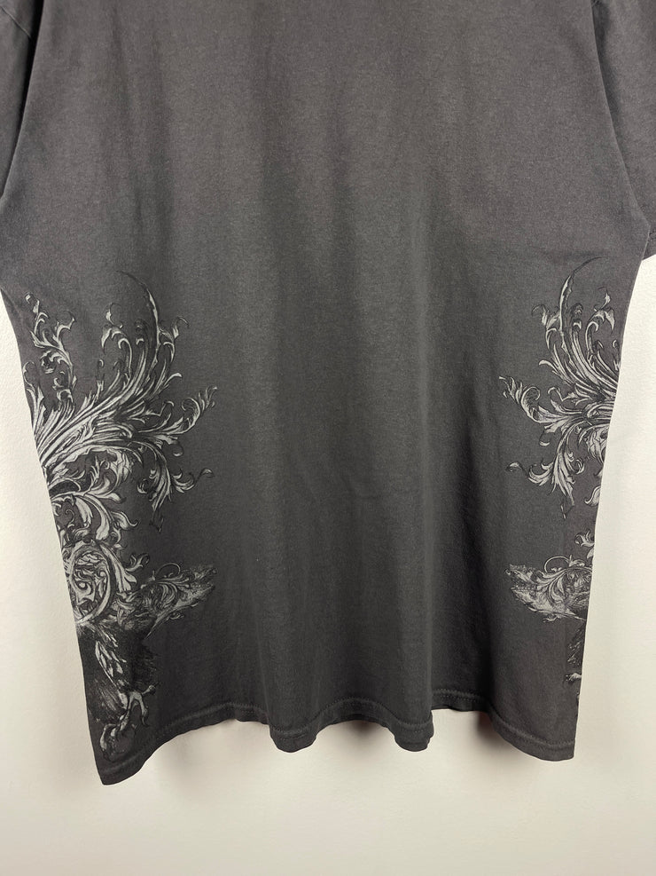 Vintage Y2K MMA Elite Skull Grey Tee