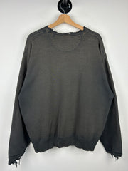 Vintage 90s Nike Mini Swoosh Thrashed Black Crewneck