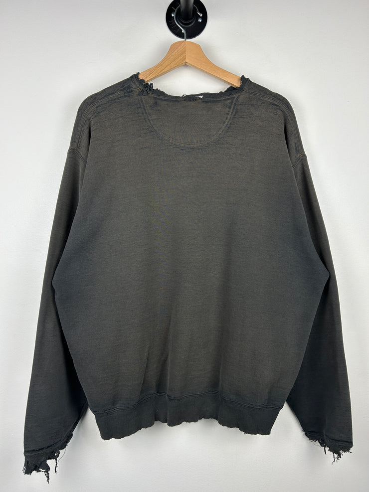 Vintage 90s Nike Mini Swoosh Thrashed Black Crewneck