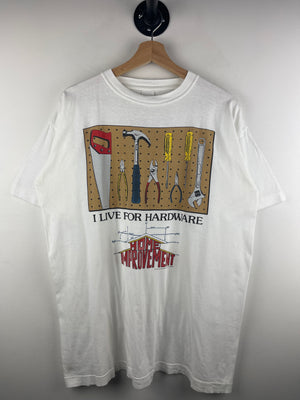 Vintage 90s Home Improvement I Live For Hardware TV Show Promo White Tee