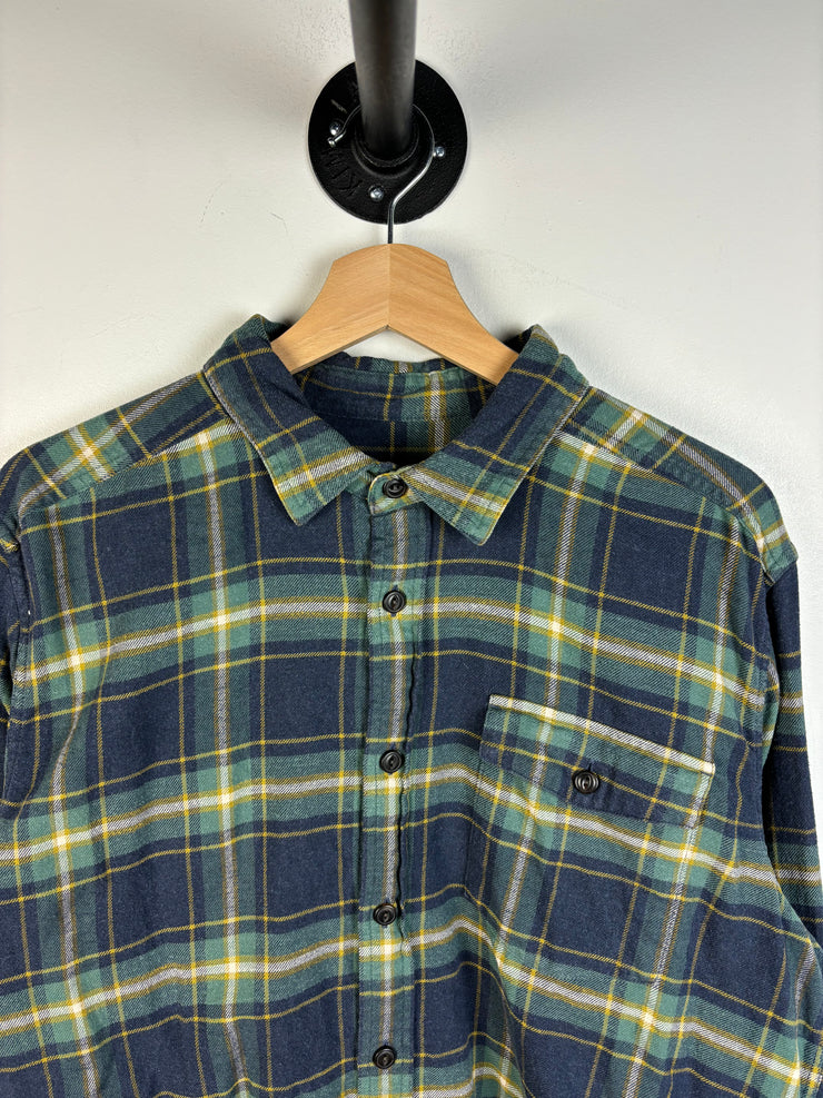 Vintage Patagonia Button Up Plaid Blue Flannel Shirt