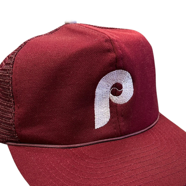Vintage 80s MLB Philadelphia Phillies Plain Logo Trucker Snapback Hat