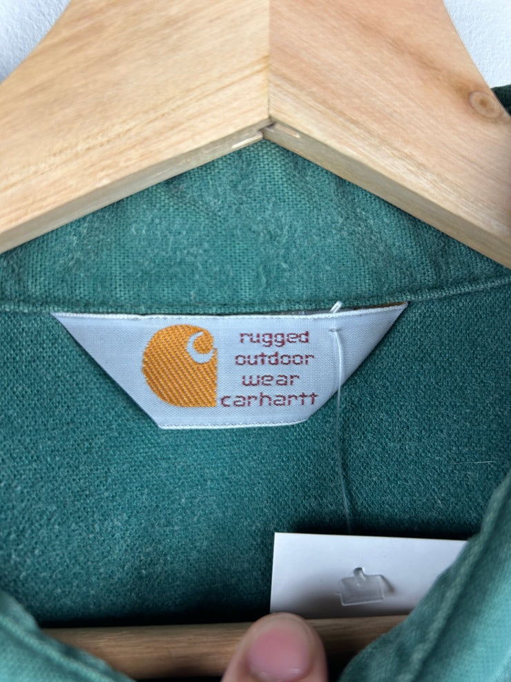 Vintage 90s Carhartt Green Button Up Long Sleeve Shirt