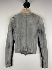 Vintage Miss Sixty Women's Black & Grey Denim Moto Jacket